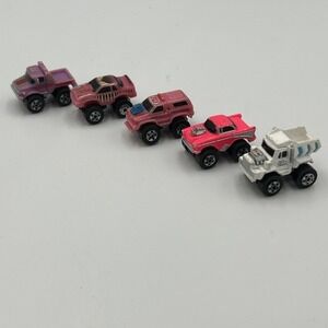 Lot (5) Road Champs Vtg 1980's Galoob Deluxe Micro Machines Monster Trucks Cars